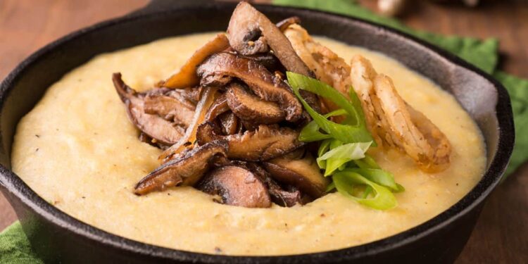 Polenta s lesnými ​​hubami, cesnakom a šalviou - zdravý recept