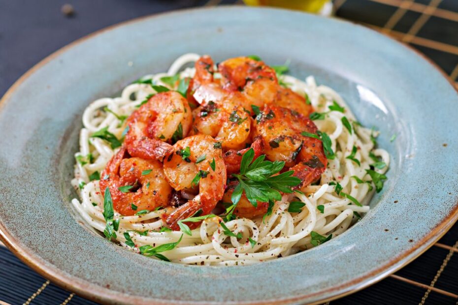 Krevetové špagety so špargľou - FIT recept
