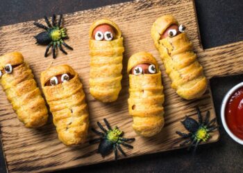 Halloweenske párkové múmie, recept pre deti