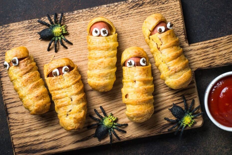 Halloweenske párkové múmie, recept pre deti