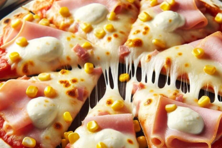 Rýchla a chutná tortilla pizza so šunkou, syrom a kukuricou