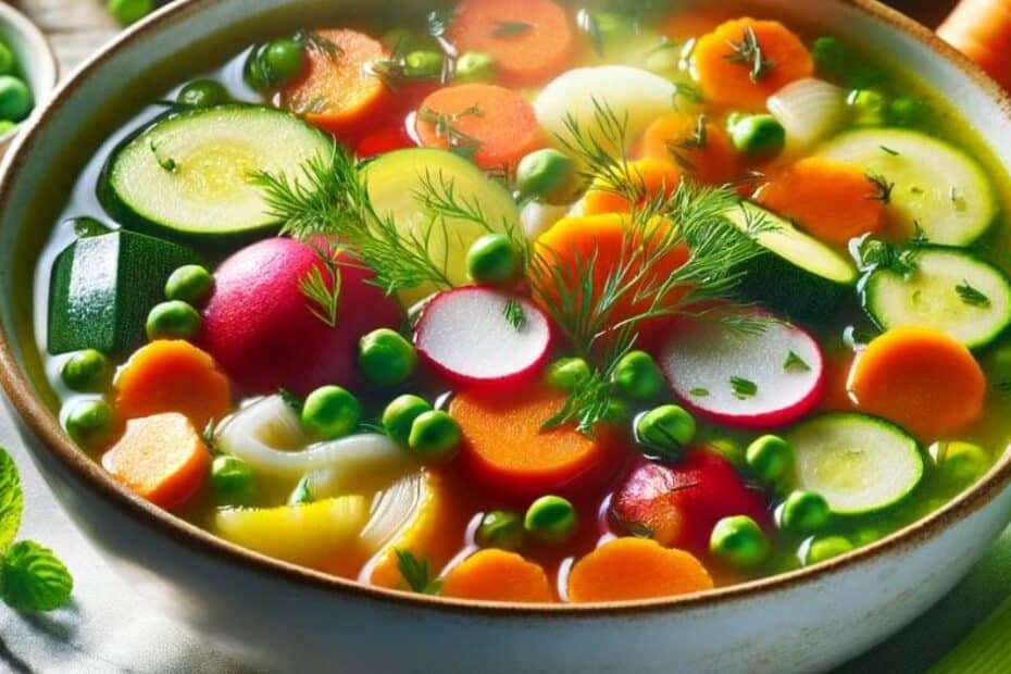 Jarná zeleninová polievka plná vitamínov