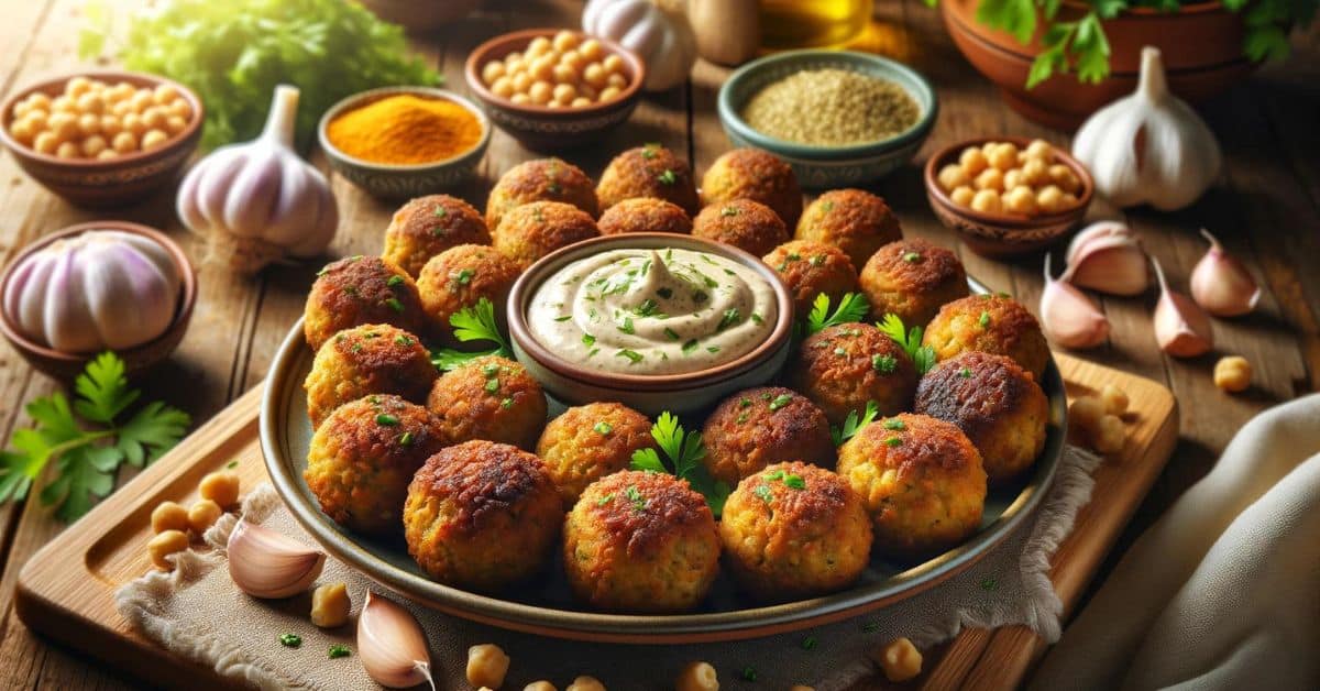 Mini falafely s tahini omáčkou. Lahodná a zdravá pochúťka