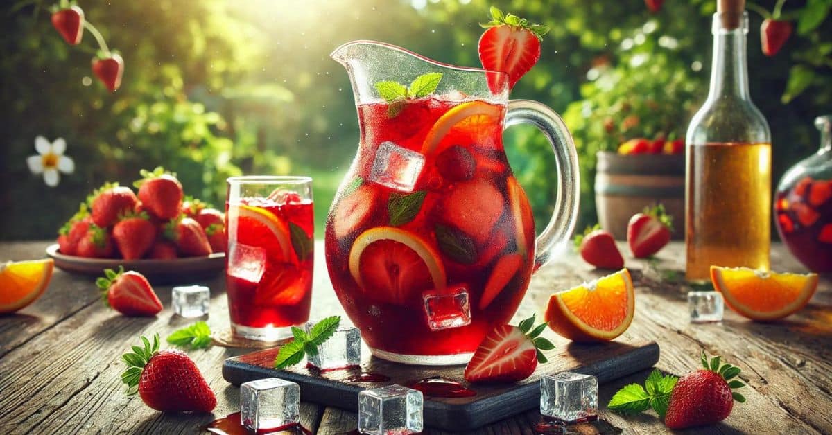 Jahodová Sangria. Lahodný a osviežujúci nápoj