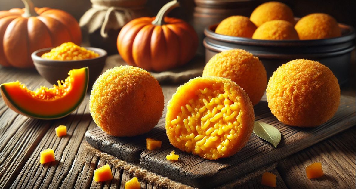 Arancini di Zucca: Tradičný recept na talianske tekvicové ryžové guľky s krémovou náplňou a chrumkavou kôrkou